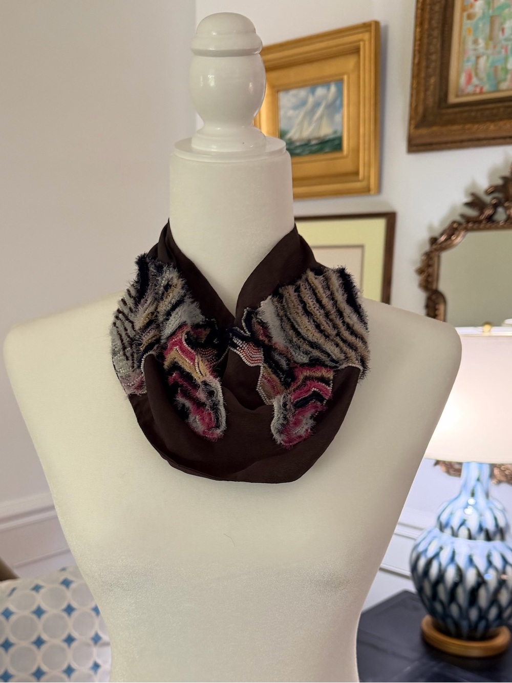 NWT - Mignonne Gavigan Zebra Scarf Necklace